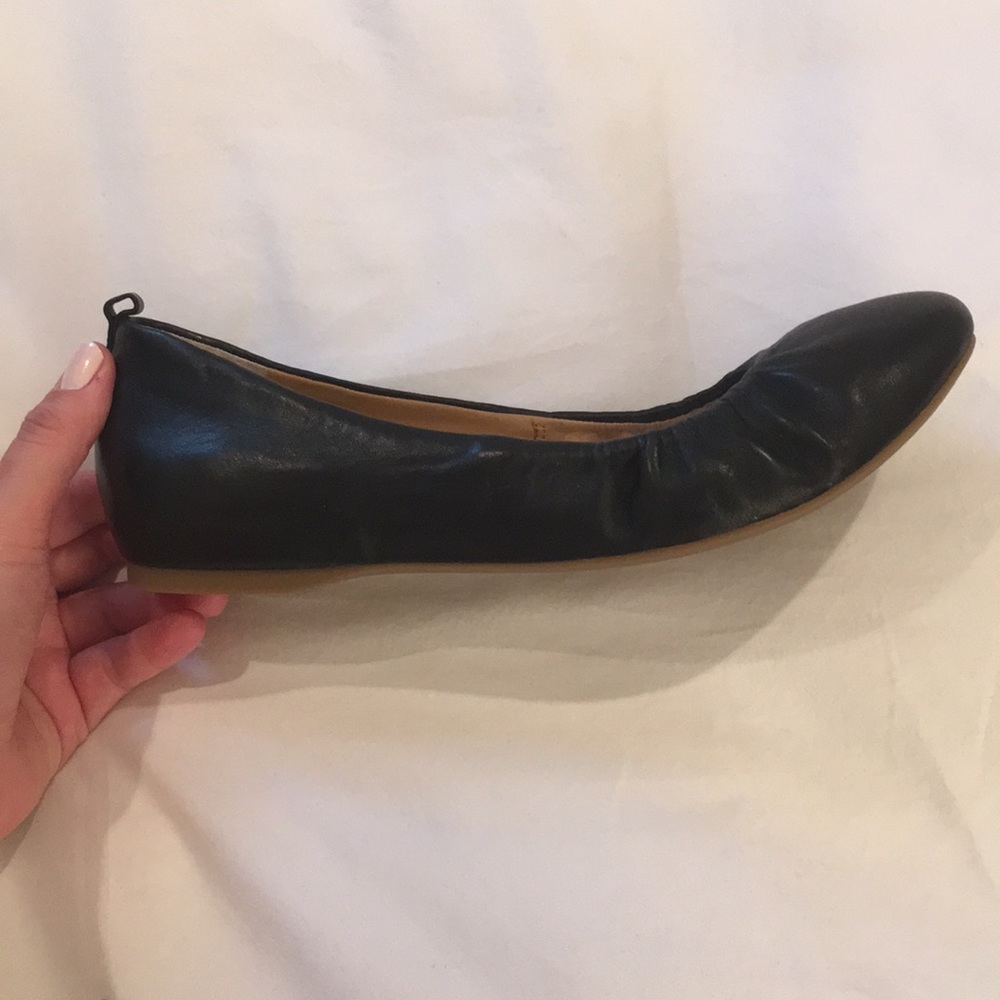 New in box J. Crew black leather ballet flats